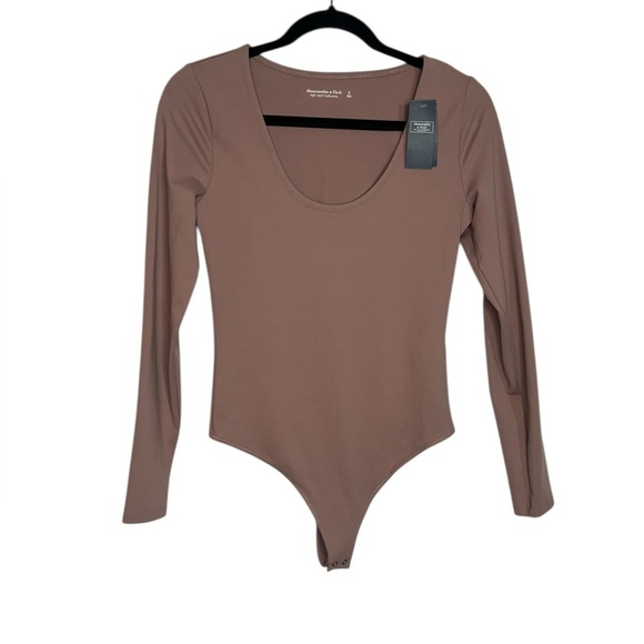 NWT Abercrombie & Fitch Soft A&F Collection Bodysuit Womens Long Sleeve Thong S - Picture 1 of 11
